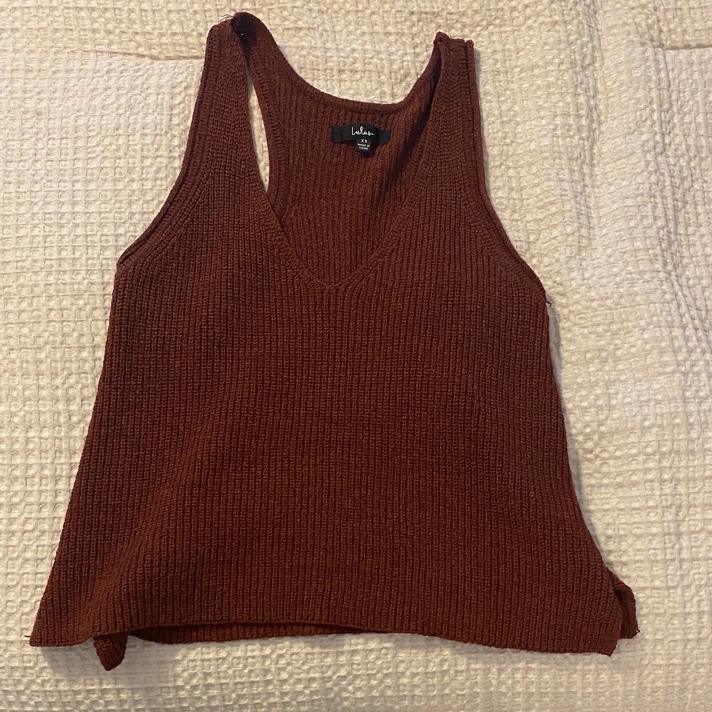 Lulu's Rust Knit Tank Top